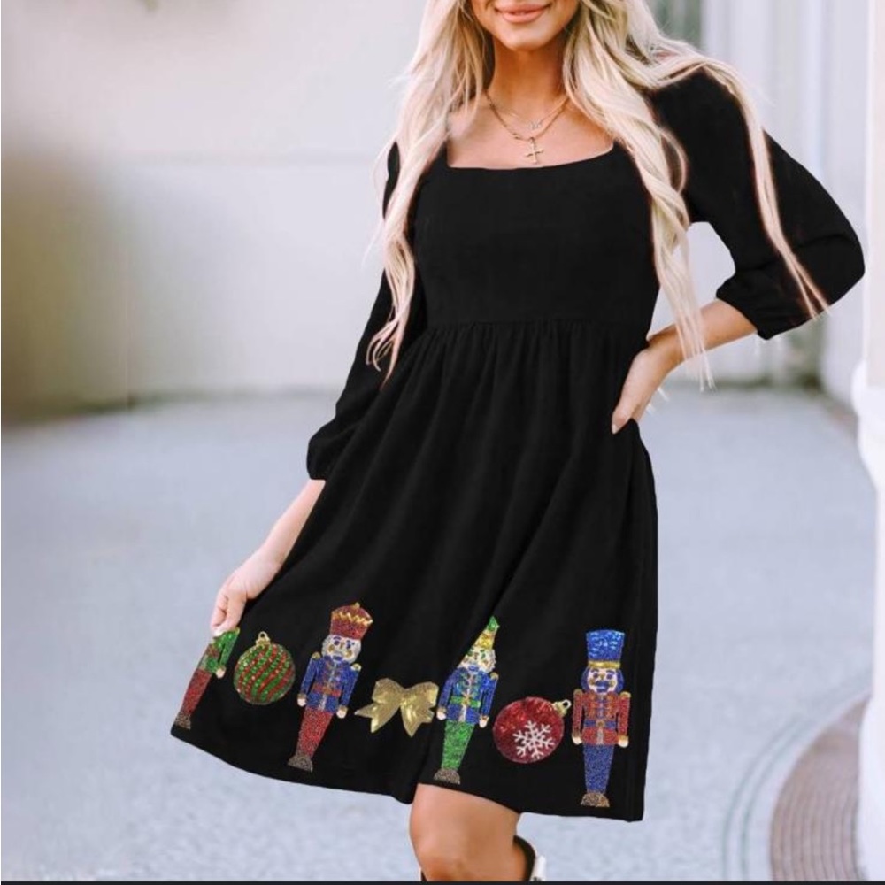 Suede nutcracker dress